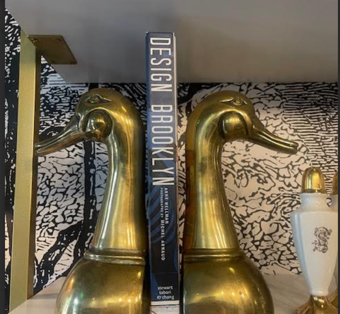 Brass Duck Bookends