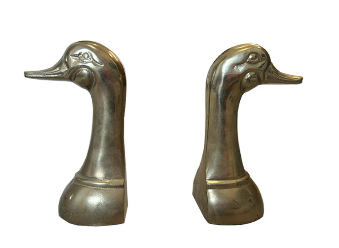Brass Duck Bookends