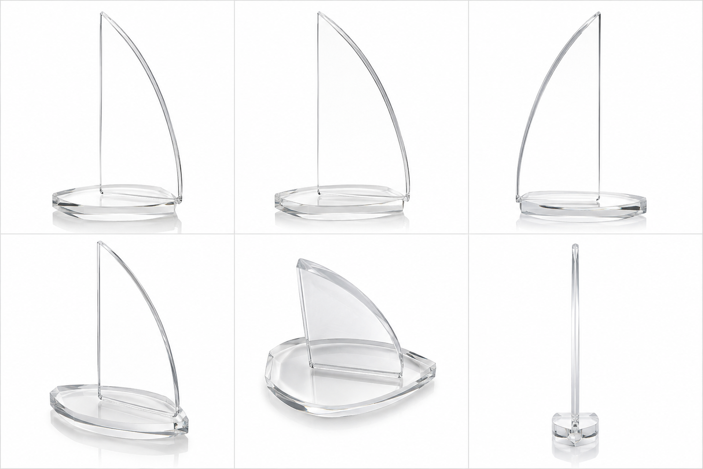 Clear Acrylic Sailing Boat Decorative Sculpture