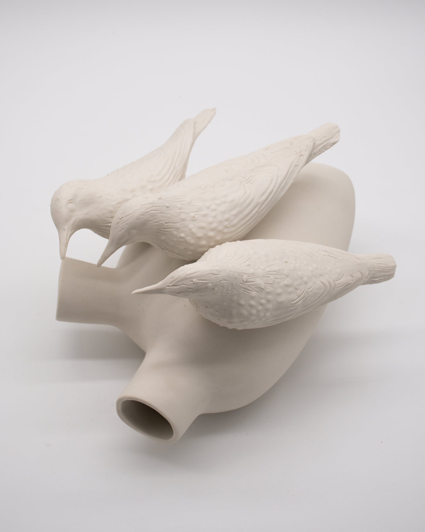 Ceramic Heart Wall Mounted Vase - Birds