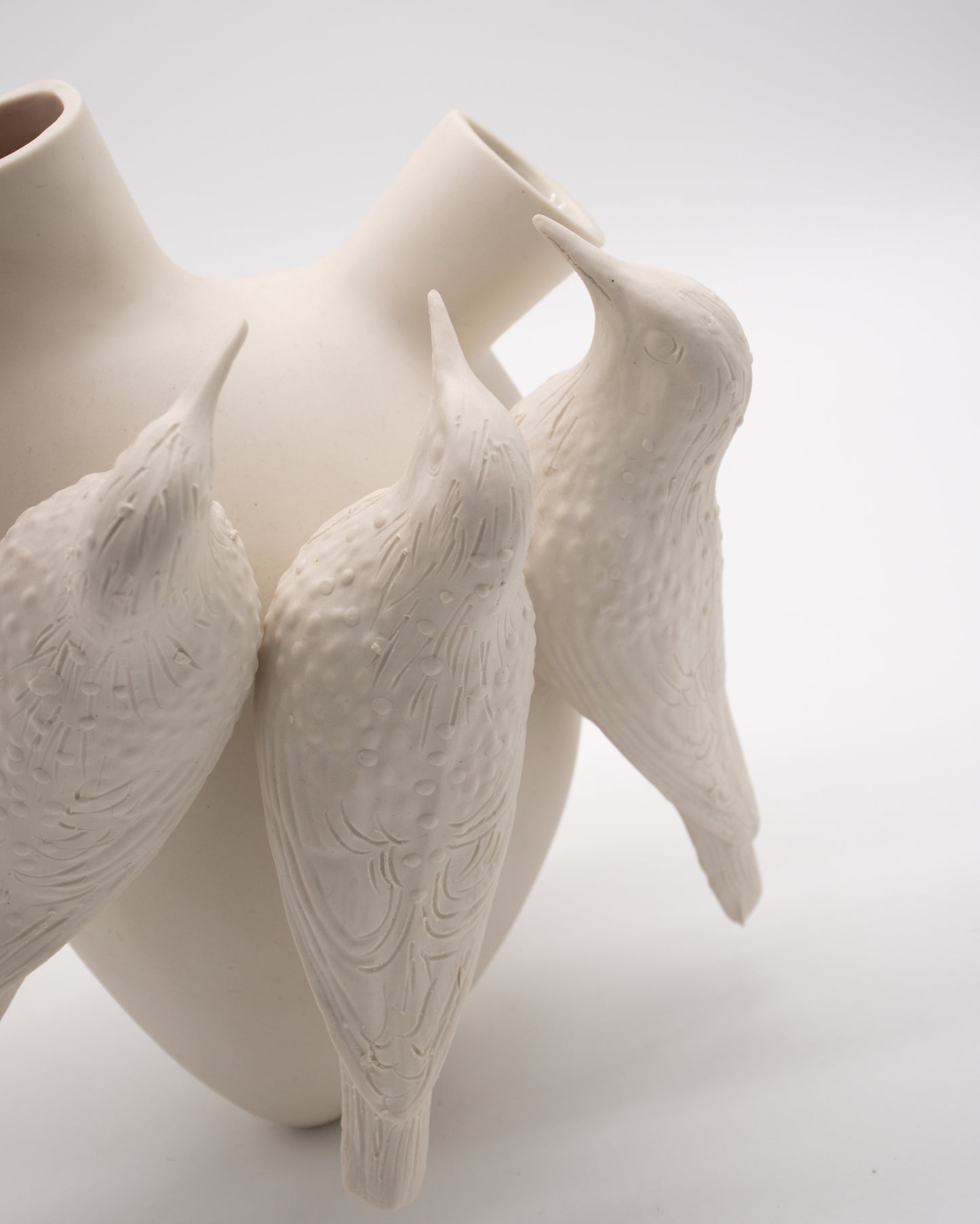 Ceramic Heart Wall Mounted Vase - Birds