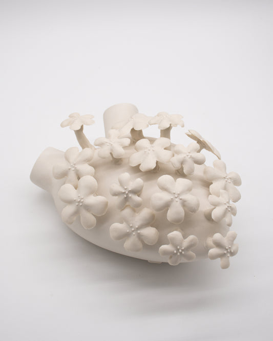 Ceramic Heart Wall Mounted Vase - Flowers