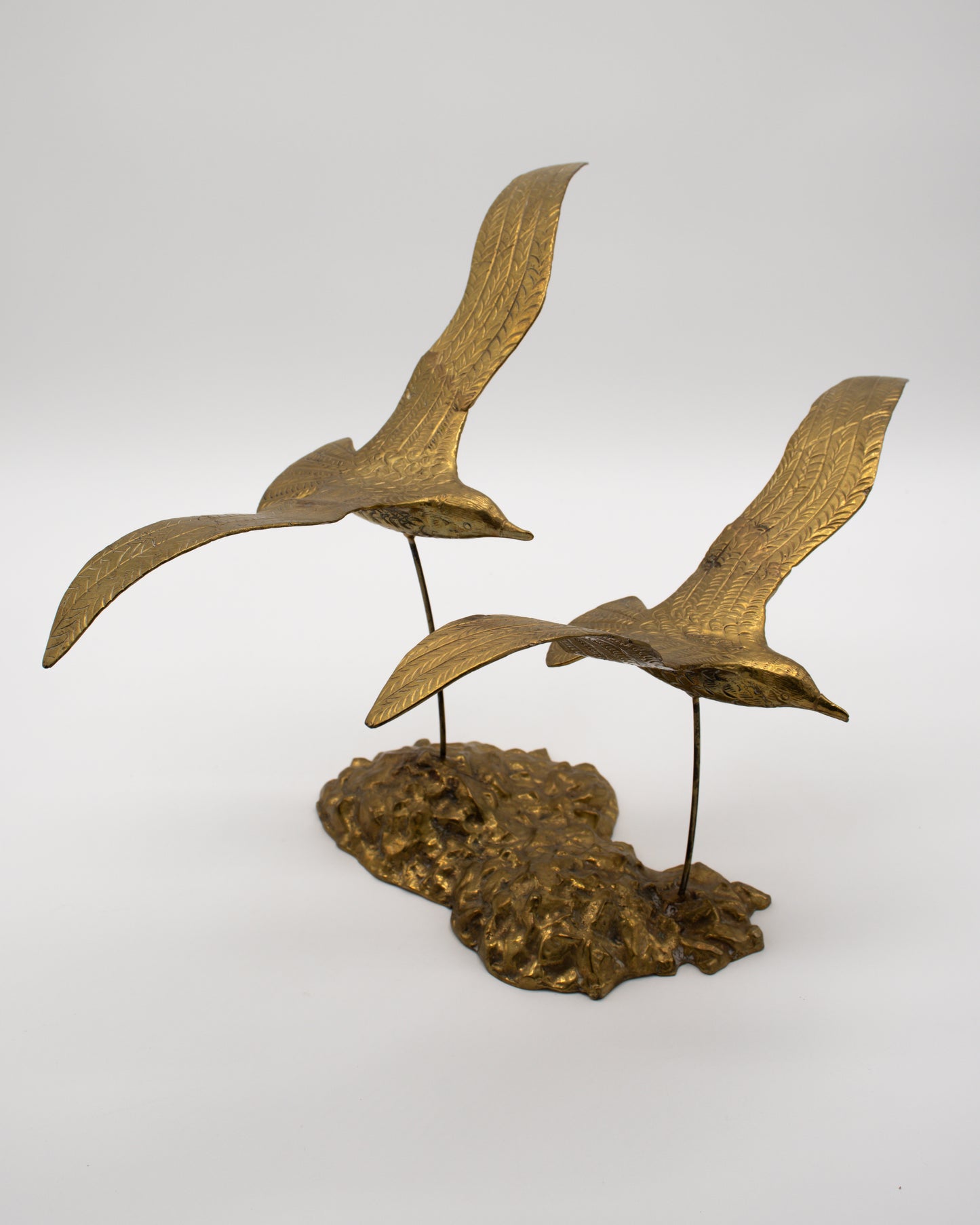 Birds in Flight Brass Sculpture