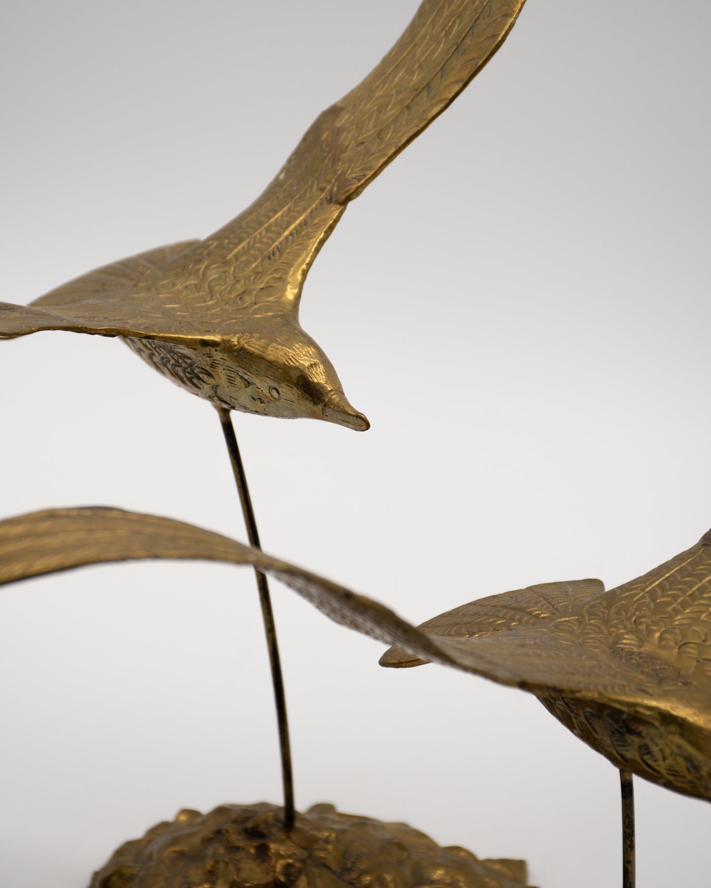 Birds in Flight Brass Sculpture
