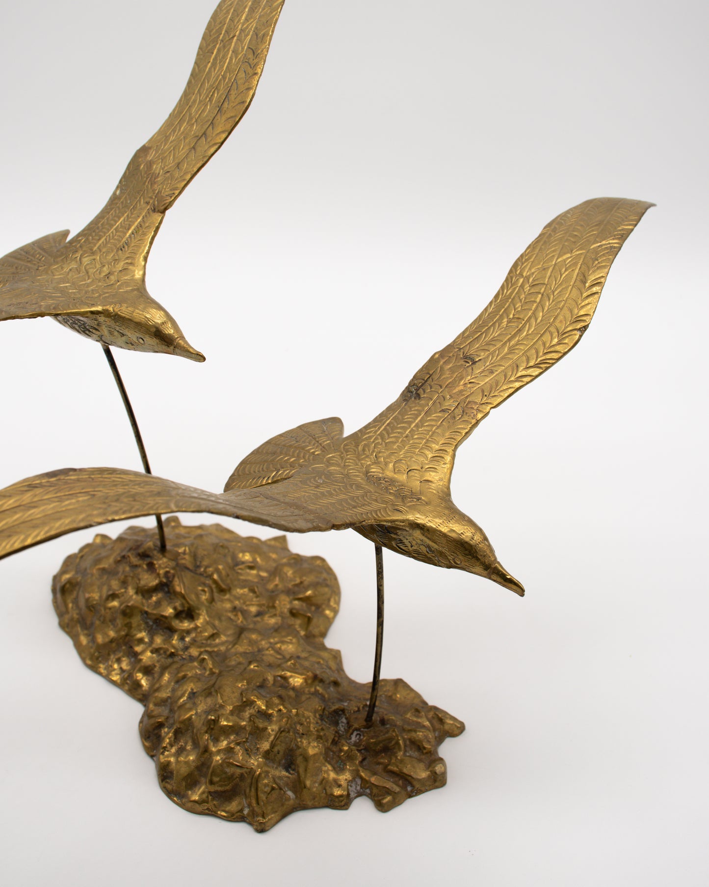 Birds in Flight Brass Sculpture