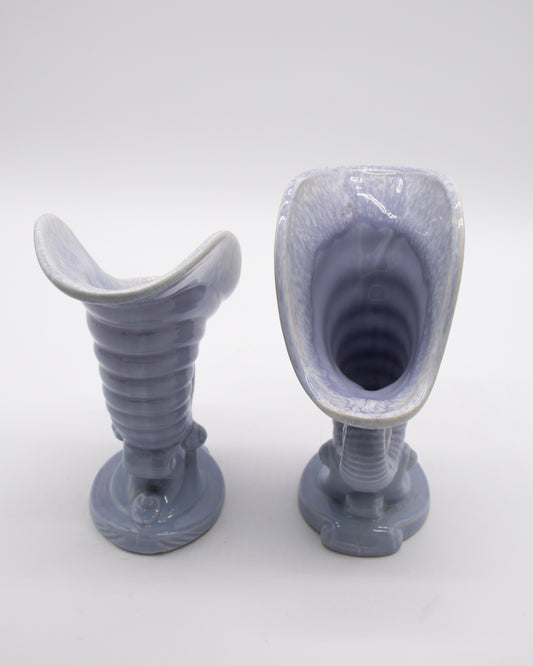 Sea Shell Pottery Pair of Vases