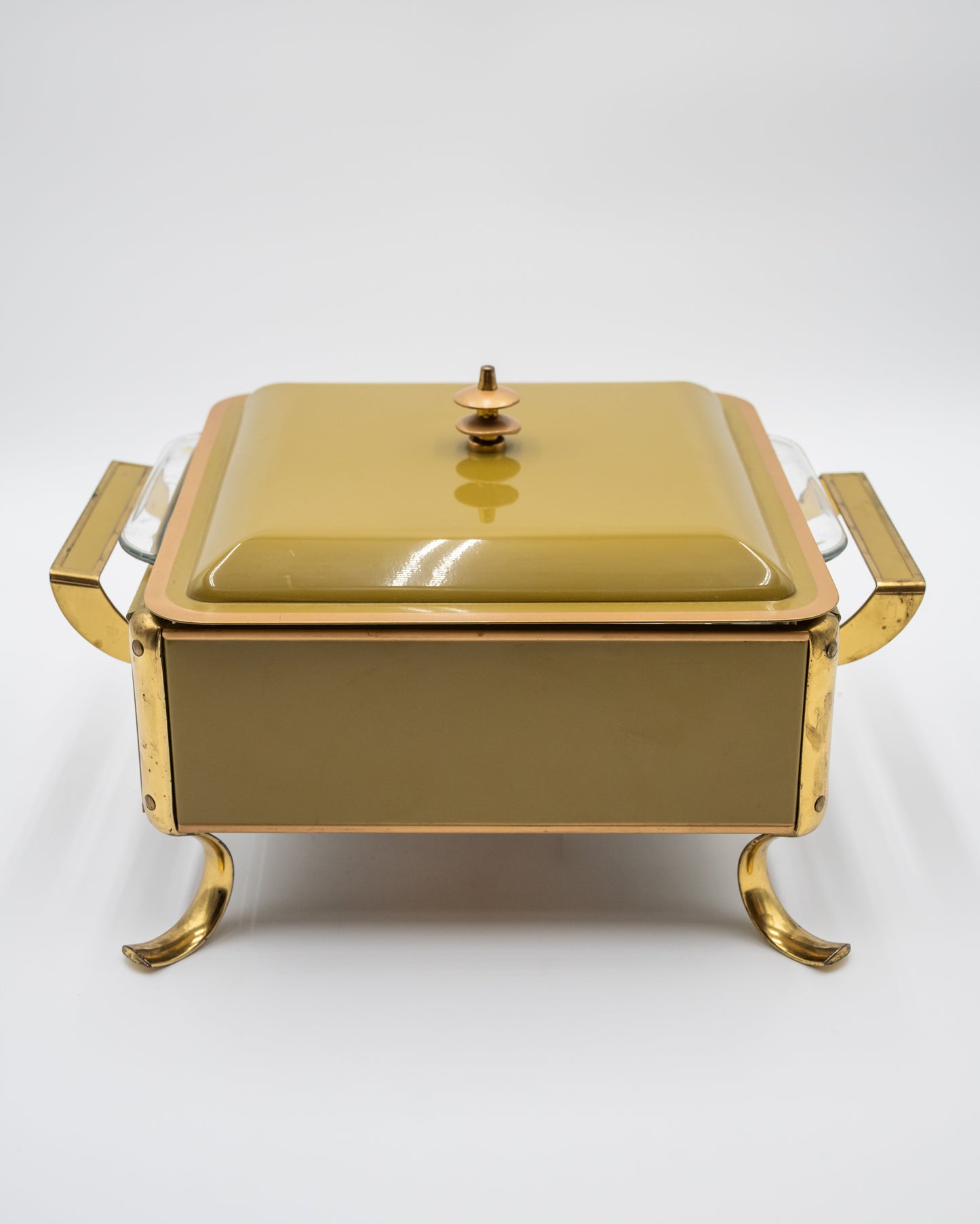 Vintage Olive Green Chafing Dish