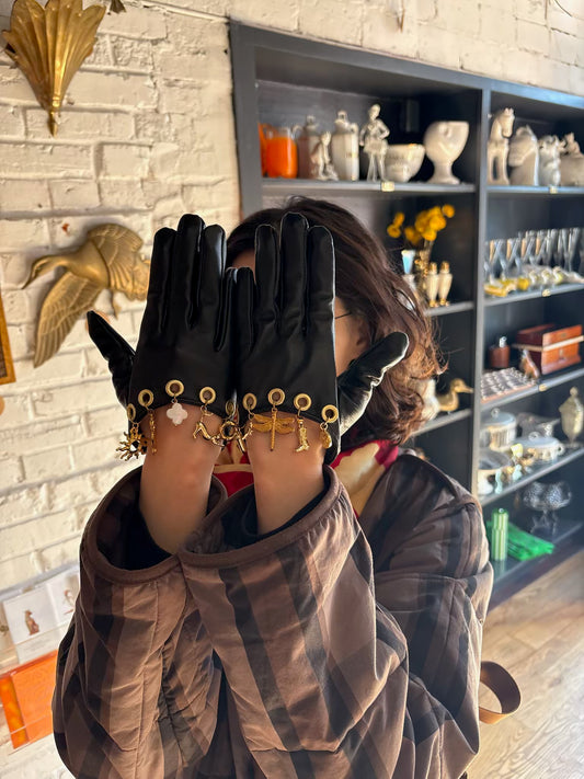 Custom Leather Charm Gloves