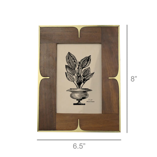 Wood and Brass Picture Frame