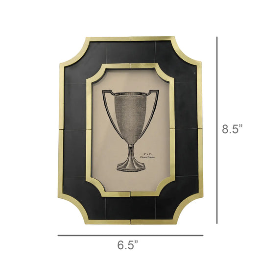 Marbled Resin and Brass Picture Frame