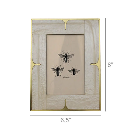 Mother of Pearl Resin and Brass Frame