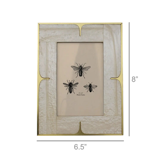 Mother of Pearl Resin and Brass Frame