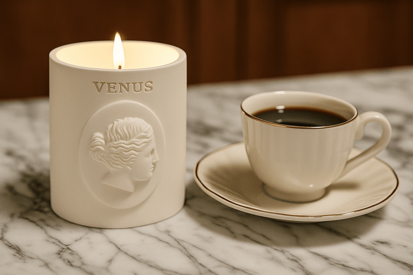 Venus Candle – Velvet Cherry Oak | Handmade Eco Resin Candle