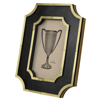 Marbled Resin and Brass Picture Frame