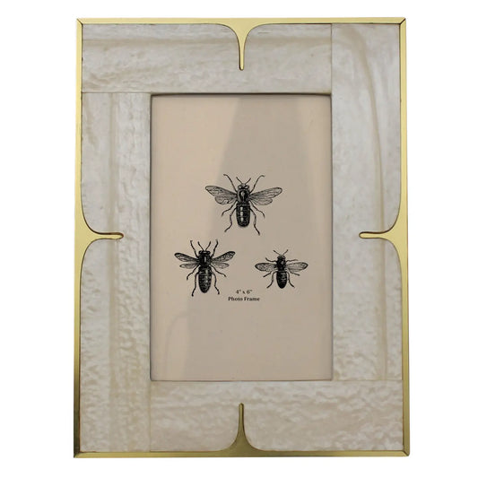 Mother of Pearl Resin and Brass Frame
