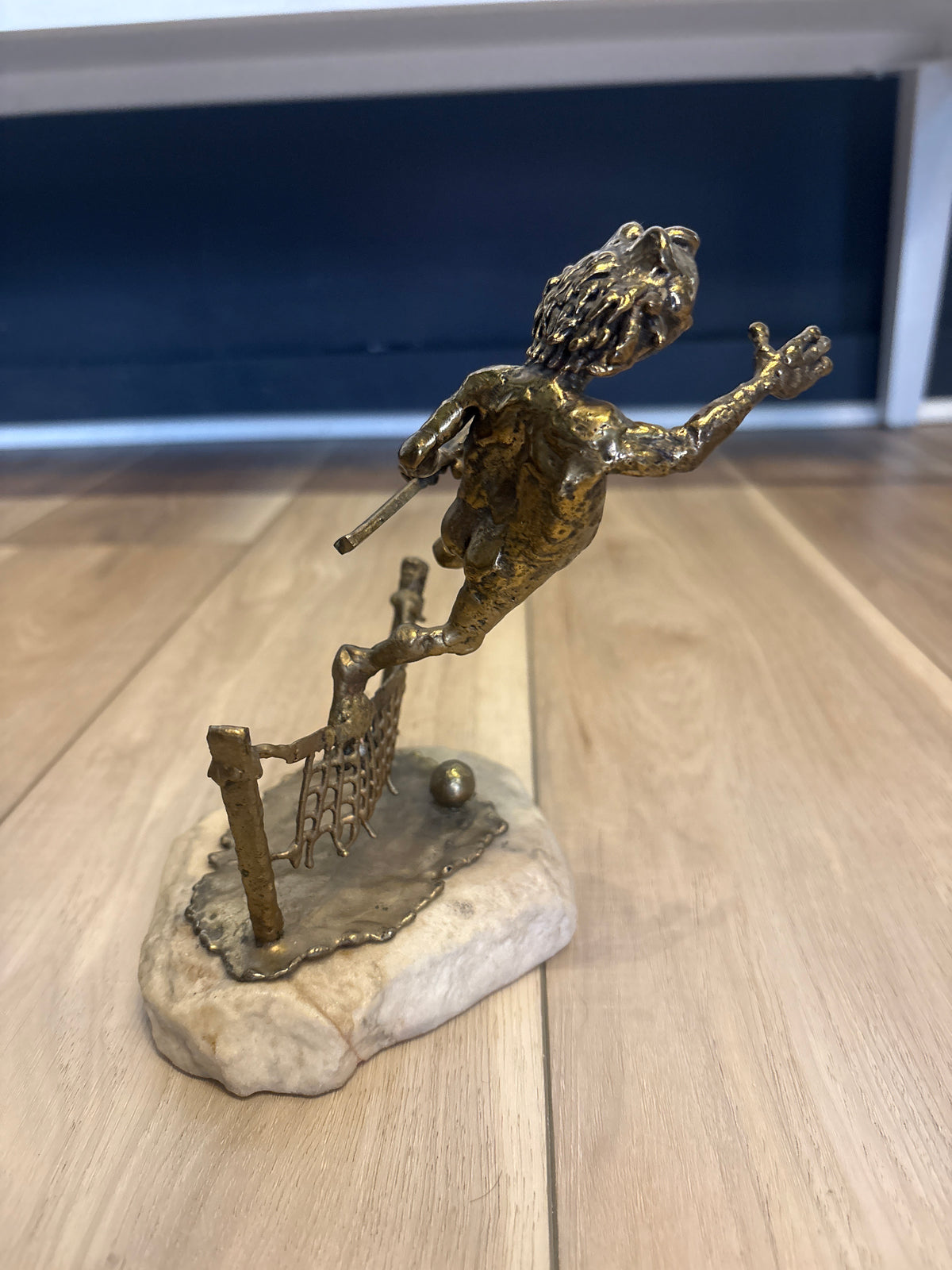 Frog Tennis Player Sculpture
