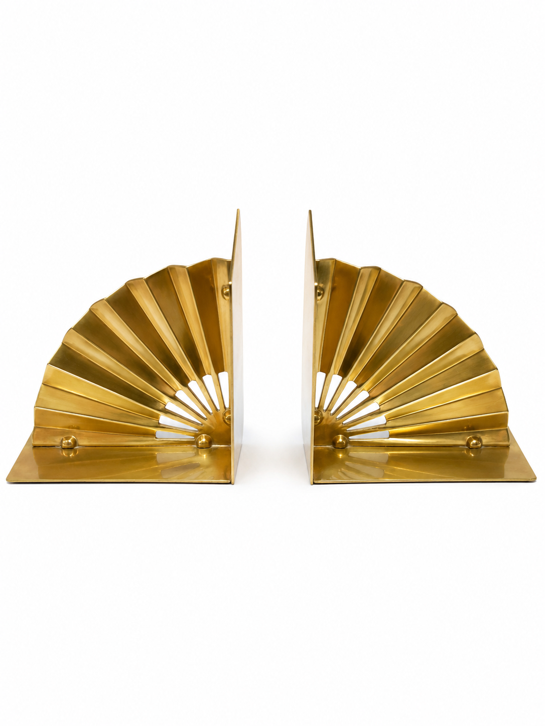 Vintage Brass Fan Bookends