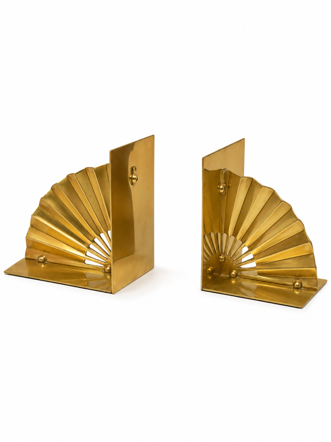 Vintage Brass Fan Bookends