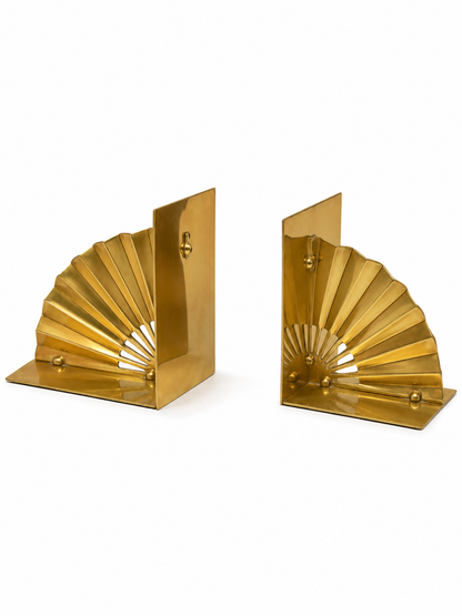 Vintage Brass Fan Bookends