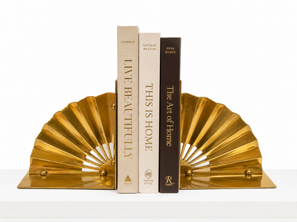 Vintage Brass Fan Bookends