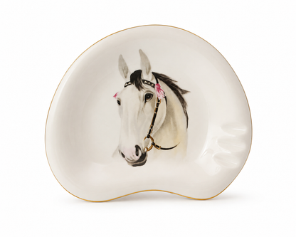 Vintage Equestrian Horse Porcelain Dish