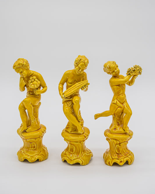 Three Cherub Figurines