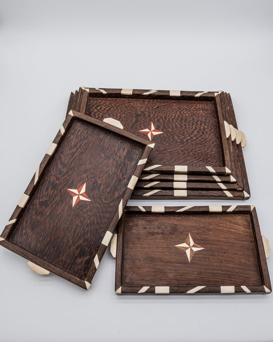 Anglo-Indian Set of Six Trays