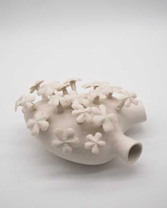 Ceramic Heart Wall Mounted Vase - Flowers