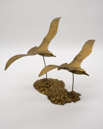 Birds in Flight Brass Sculpture