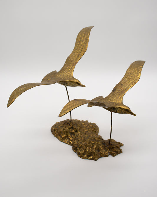 Birds in Flight Brass Sculpture