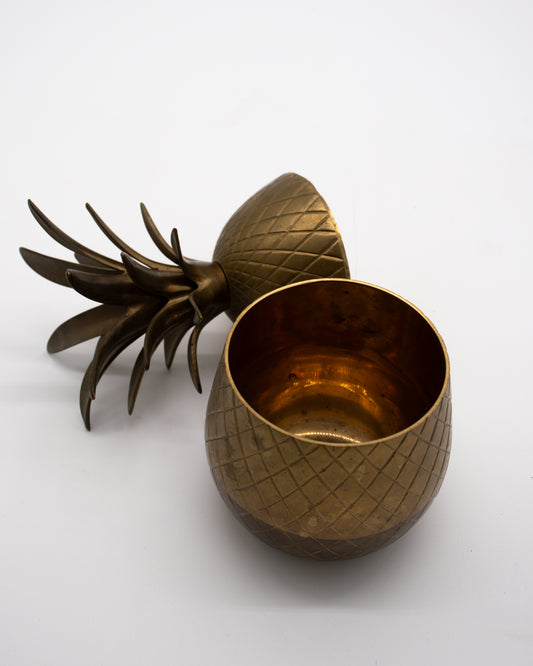 Vintage Brass Pineapple Container Jar