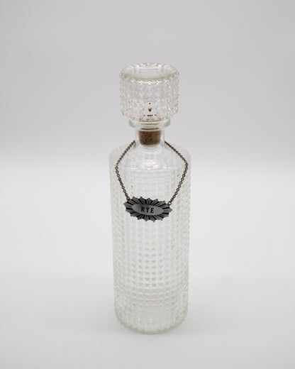 Vintage Glass Diamond Cut Rye Whiskey Decanter