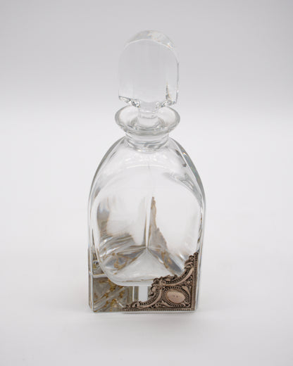 Vintage Crystal Silver Accents Decanter