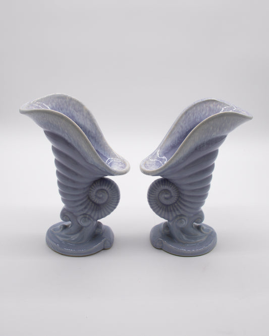 Sea Shell Pottery Pair of Vases