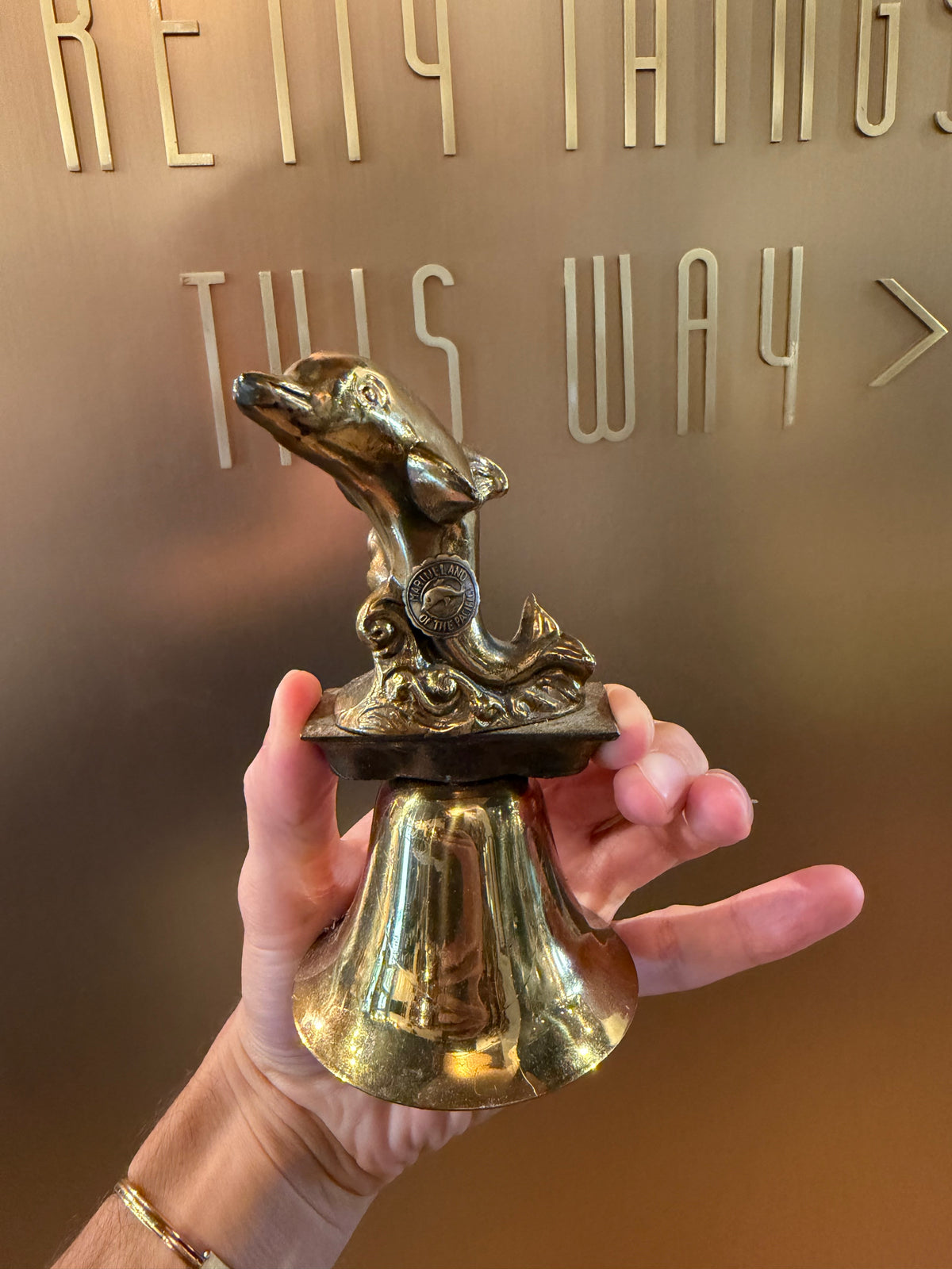 Vintage Marineland of The Pacific Brass Dolphin Bell