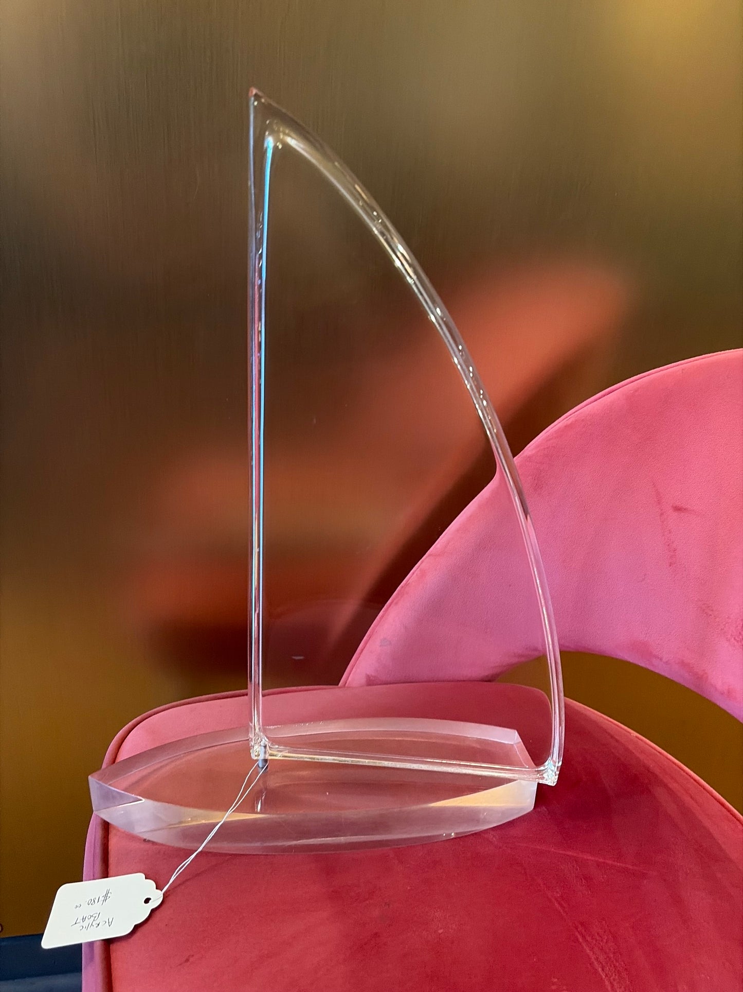 Clear Acrylic Sailing Boat Decorative Sculpture