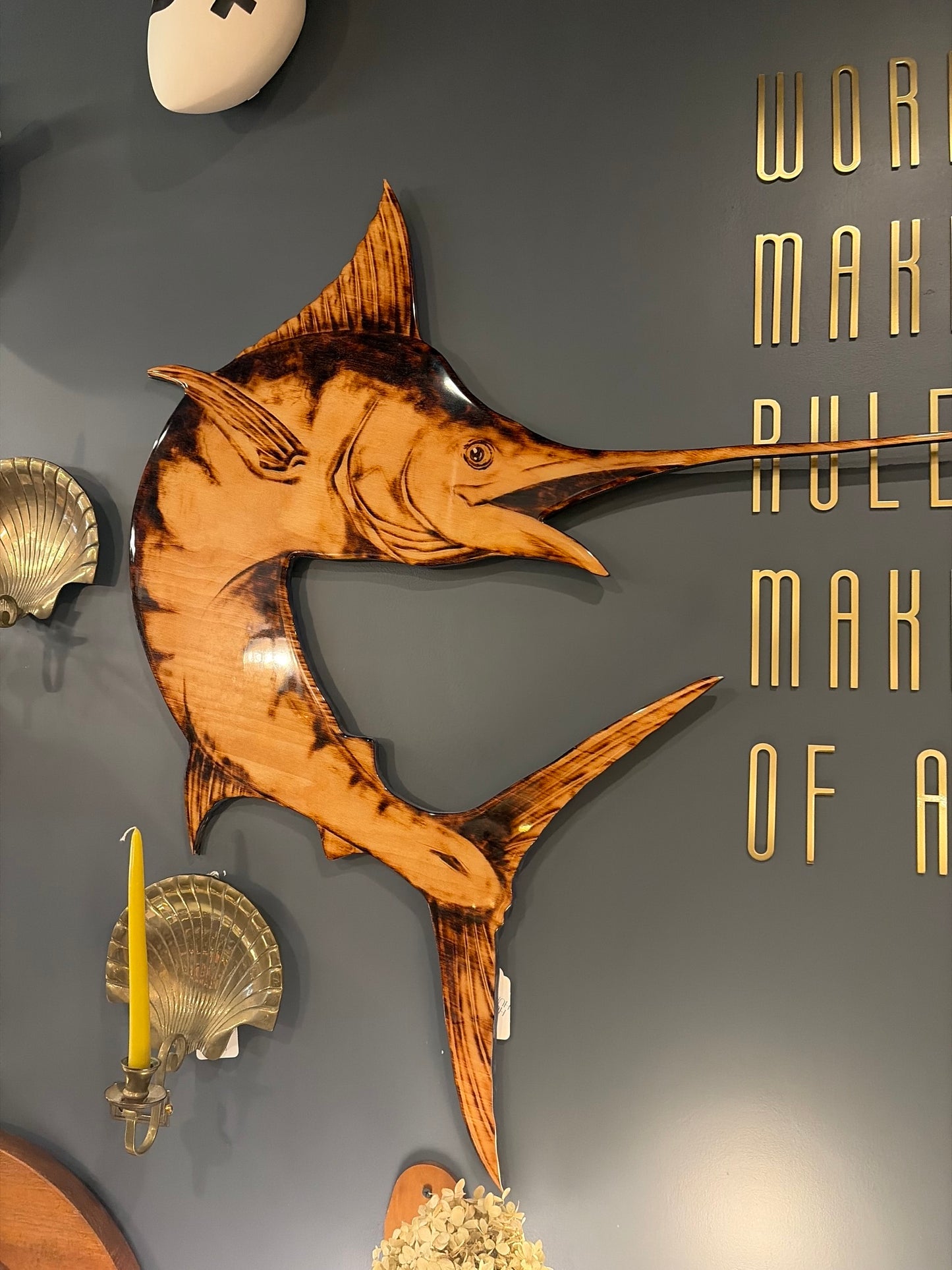 Marlin Wooden Wall Sculpture