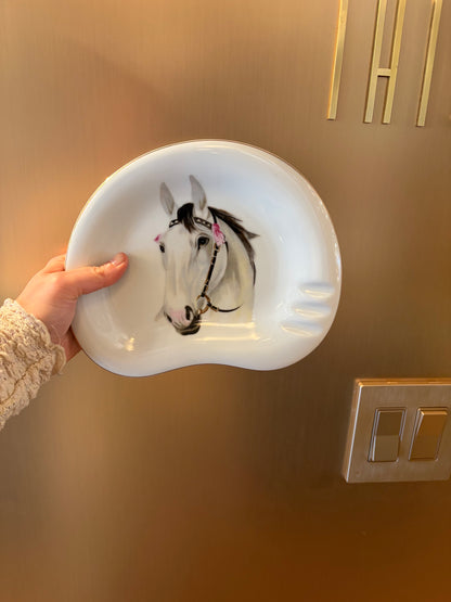 Vintage Equestrian Horse Porcelain Dish
