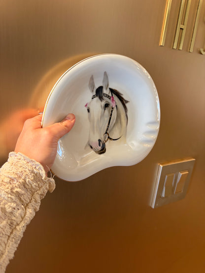 Vintage Equestrian Horse Porcelain Dish