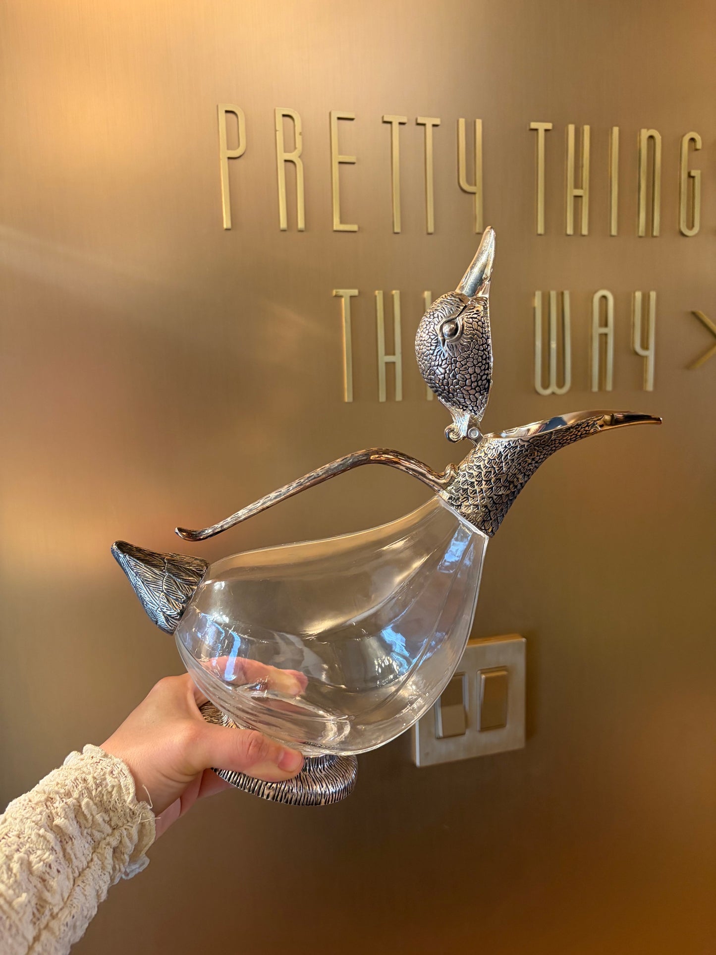 Silver Duck Wine Decanter