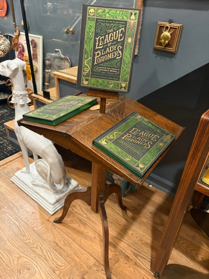 Vintage Oak Reading Stand / Book Table with Tripod Base