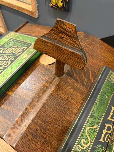 Vintage Oak Reading Stand / Book Table with Tripod Base