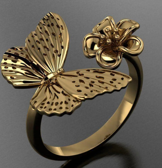 Butterfly Flower Ring