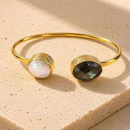 CORE | GEMSTONE BANGLE BRACELET- GOLD FINISH