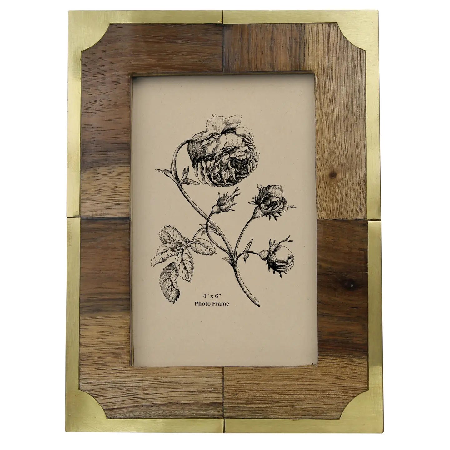 Teak and Brass Picture Frame