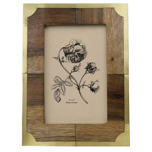 Teak and Brass Picture Frame
