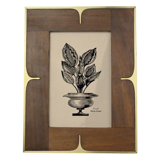 Wood and Brass Picture Frame