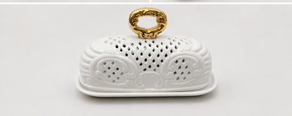 White Porcelain Covered Serving Dish