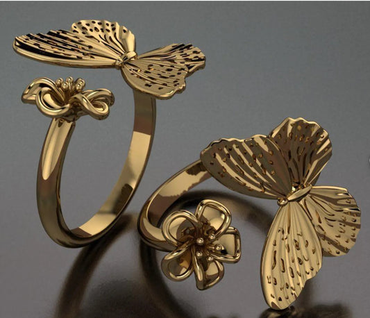 Butterfly Flower Ring
